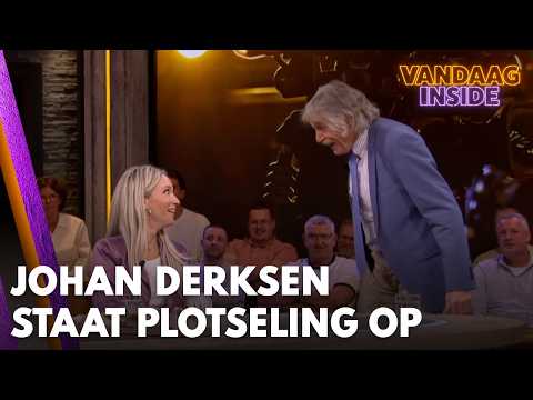 Johan Derksen staat plotseling op tijdens het vertellen van anekdote: 'Toen was alles weg!'