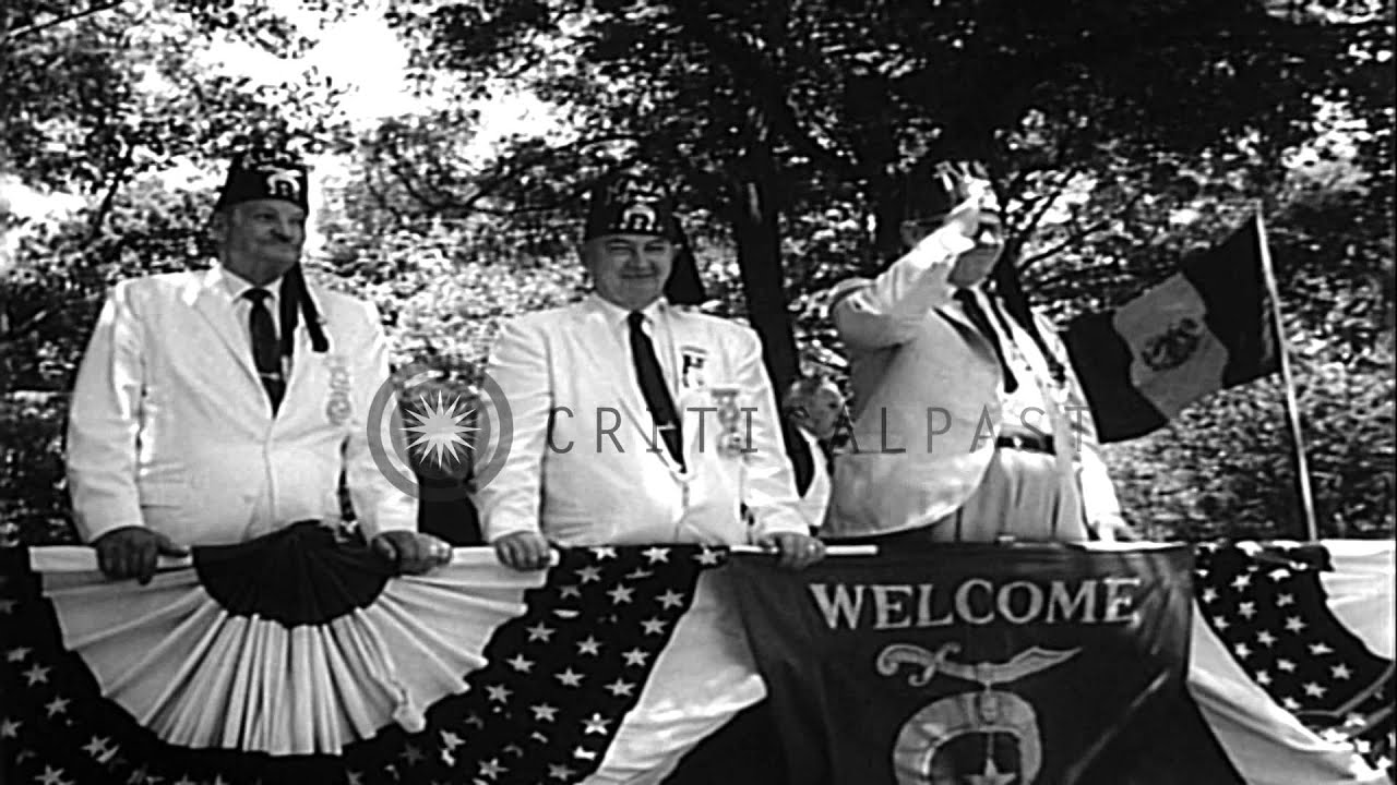 Huge crowd gathers to watch the Shriners parade on Fifth Avenue in New York. HD Stock Footage