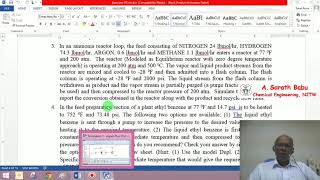 Lecture 21: Performing Material and Energy Balncnes for a Flowsheet 3 in Aspen