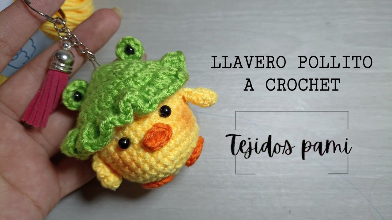 Llavero pollito a crochet