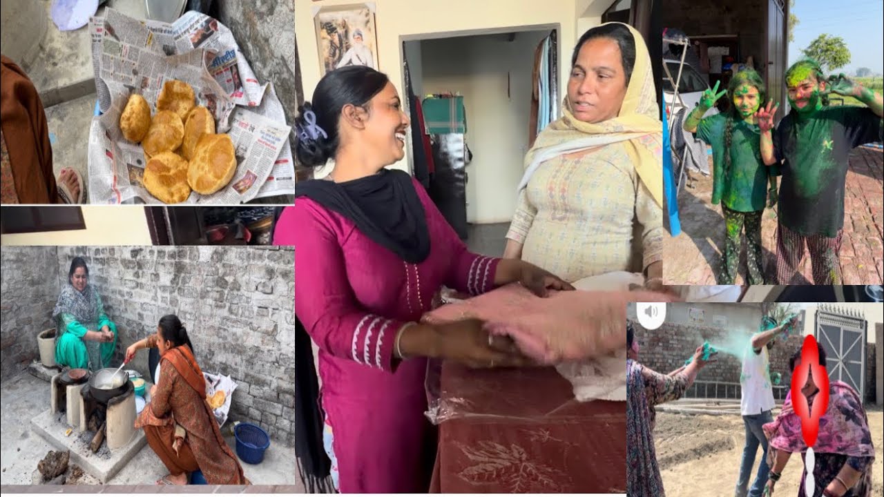 Holi Special|| family fun || puriya chole#sandhuhoni22 #minivlog 