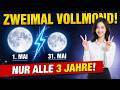Blumenmond &amp; Blue Moon Mai 2026: ZWEIMAL Vollmond — was das für dich bedeutet! 🌕