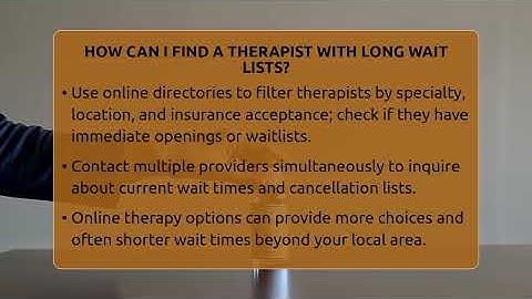 How Can I Find A Therapist With Long Wait Lists? - Inside Body Image