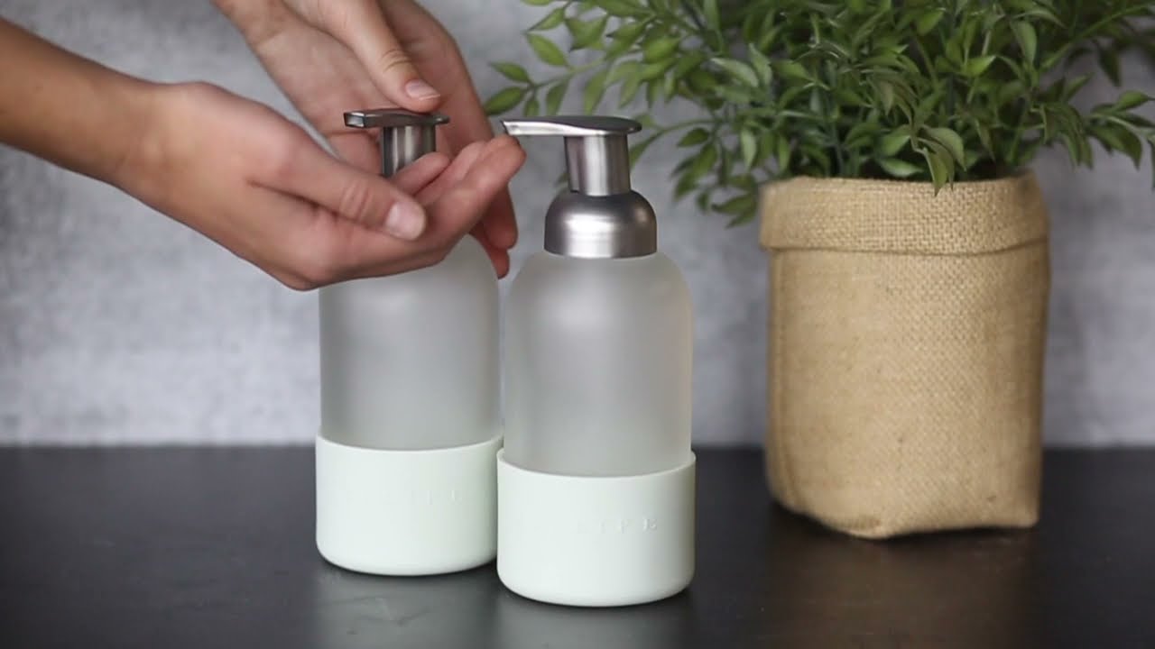 Frosted Glass Foaming Soap Bottles