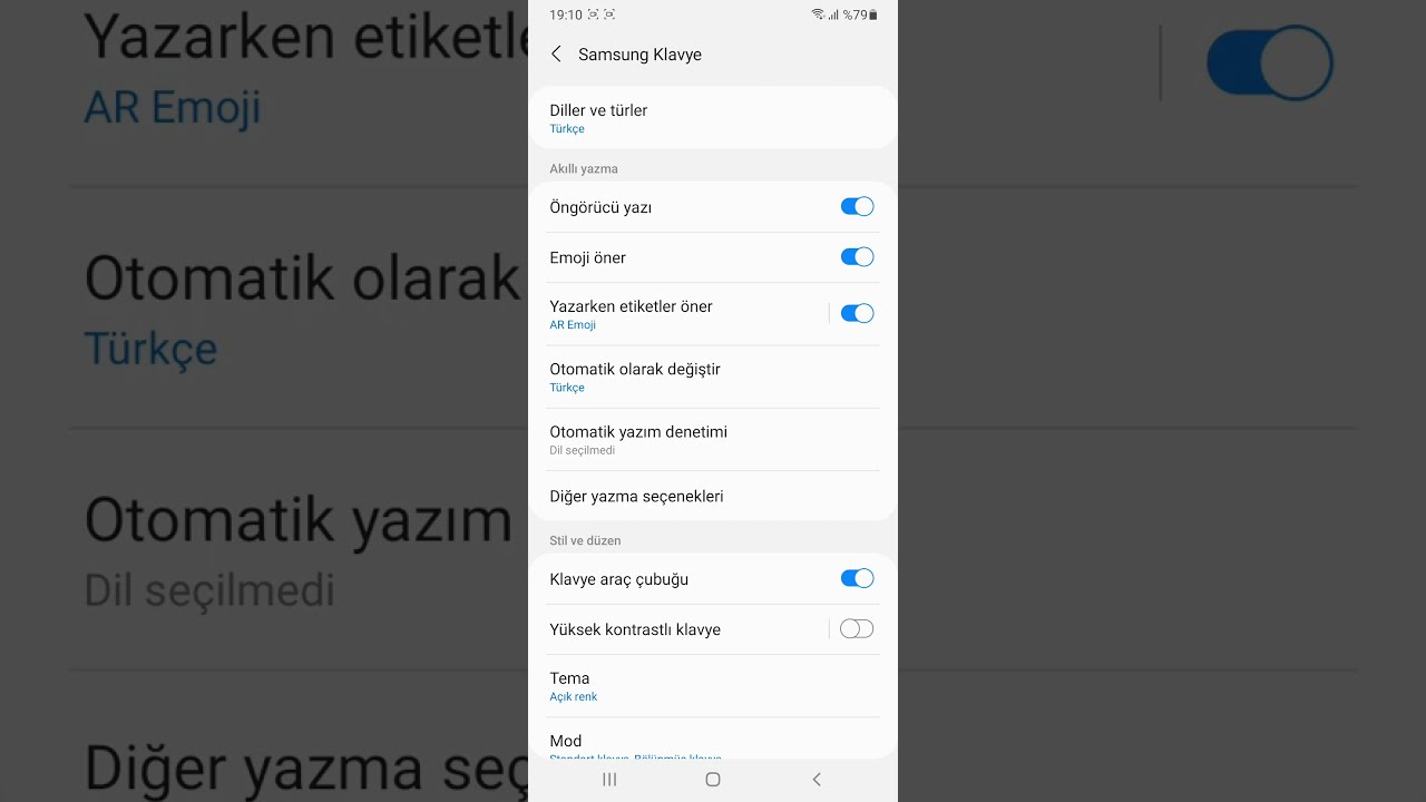 Samsung Otomatik Yazım Denetimi Açma #samsungkeyboard