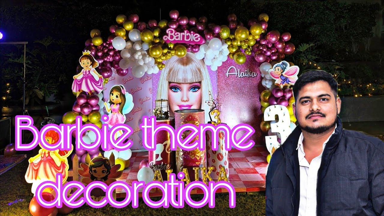 Barbie theme decoration | Birthday decoration | Balloon decoration | 1st 🎈🎂