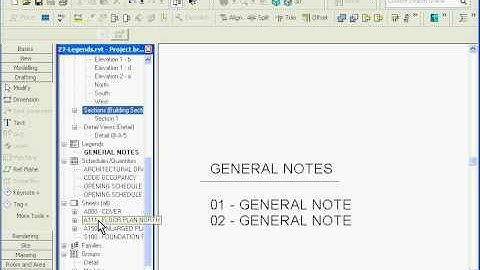 Easy Revit  (2009) -27- Create Legends, Symbol or Material Keys and Window/Door Elevations