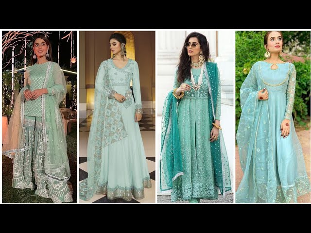 sea green color combination dresses collection #partywear seagreen color  combination Shalwar Suits - YouTube