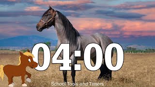 4 Minute 🐴 Horse 🐴 Countdown Timer - Neigh Whinny and Gallop Sounds