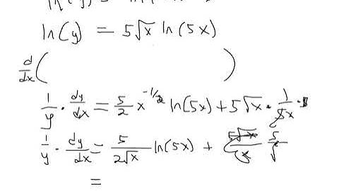 Use logarithmic differentiation to find a derivative