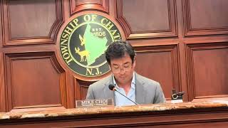 Chatham Township Mayor Mike Choi summarizes the work of the committee