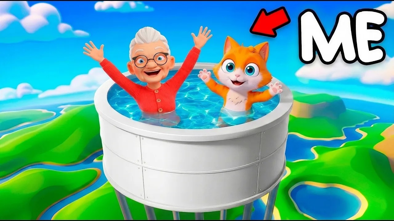 ¡El Gato y la Abuela Construyen la PISCINA Más ALTA del MUNDO!