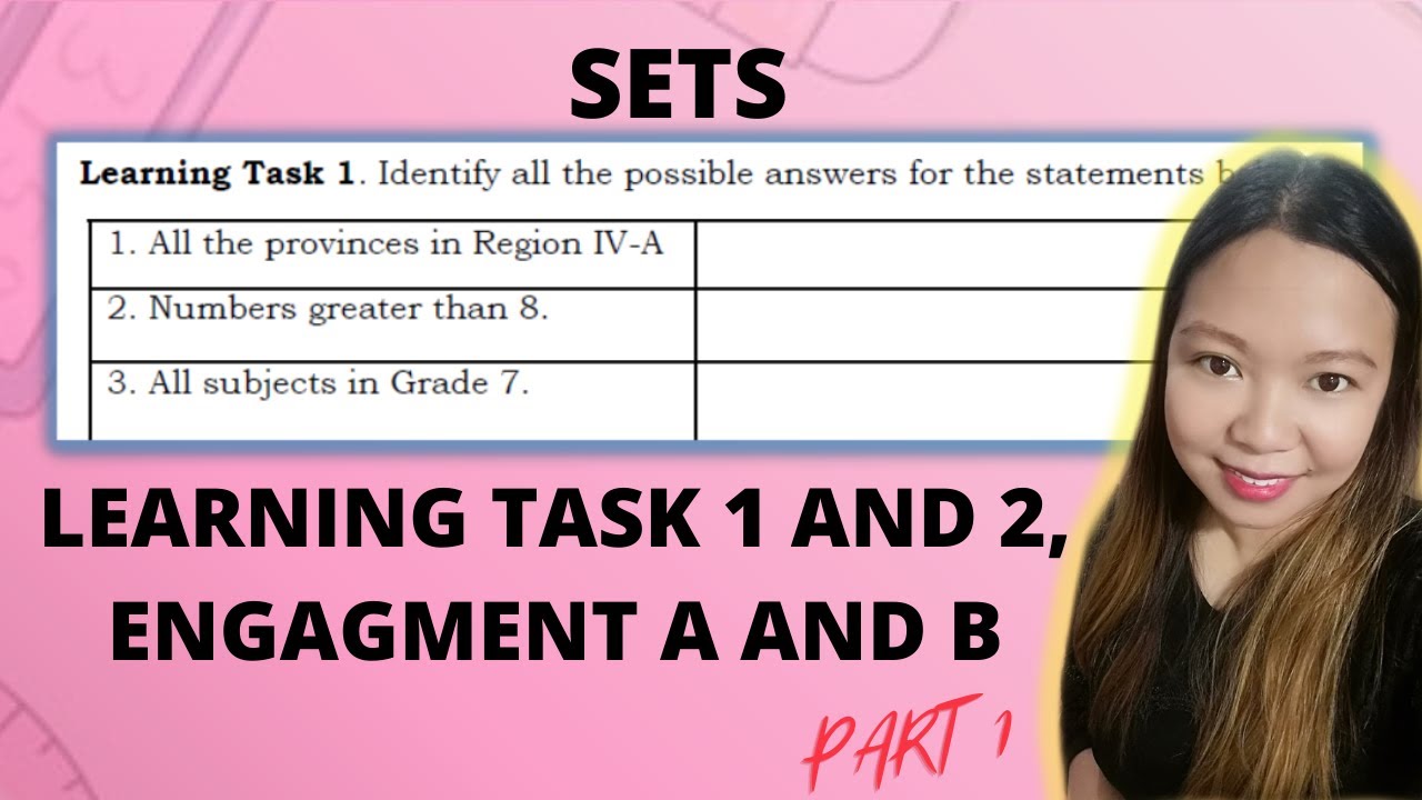 SETS| LEARNING TASK 1, 2 3A AND 3B PART 1| @LoveMATHTV - YouTube