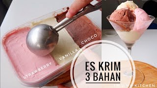 MEMBUAT NEAPOLITAN ICE CREAM | MUDAH CUMA 3 BAHAN PER RASA