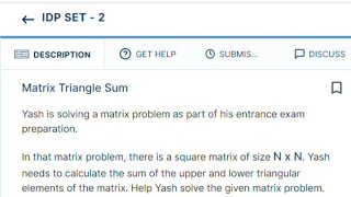 Matrix tringle sum  #ccbp#nxtwave
