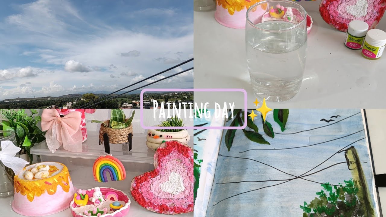 Painting day in my life with beautiful weather ✨💗🎀