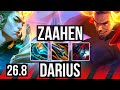 ZAAHEN vs DARIUS (TOP) | Good KDA: 10/1/6 | EUNE Challenger | 26.8