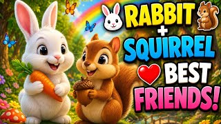 🐰 Rabbit and Squirrel Become Best Friends 🐿️ | Cute Animal Story for Kids | Smart Kids Learning