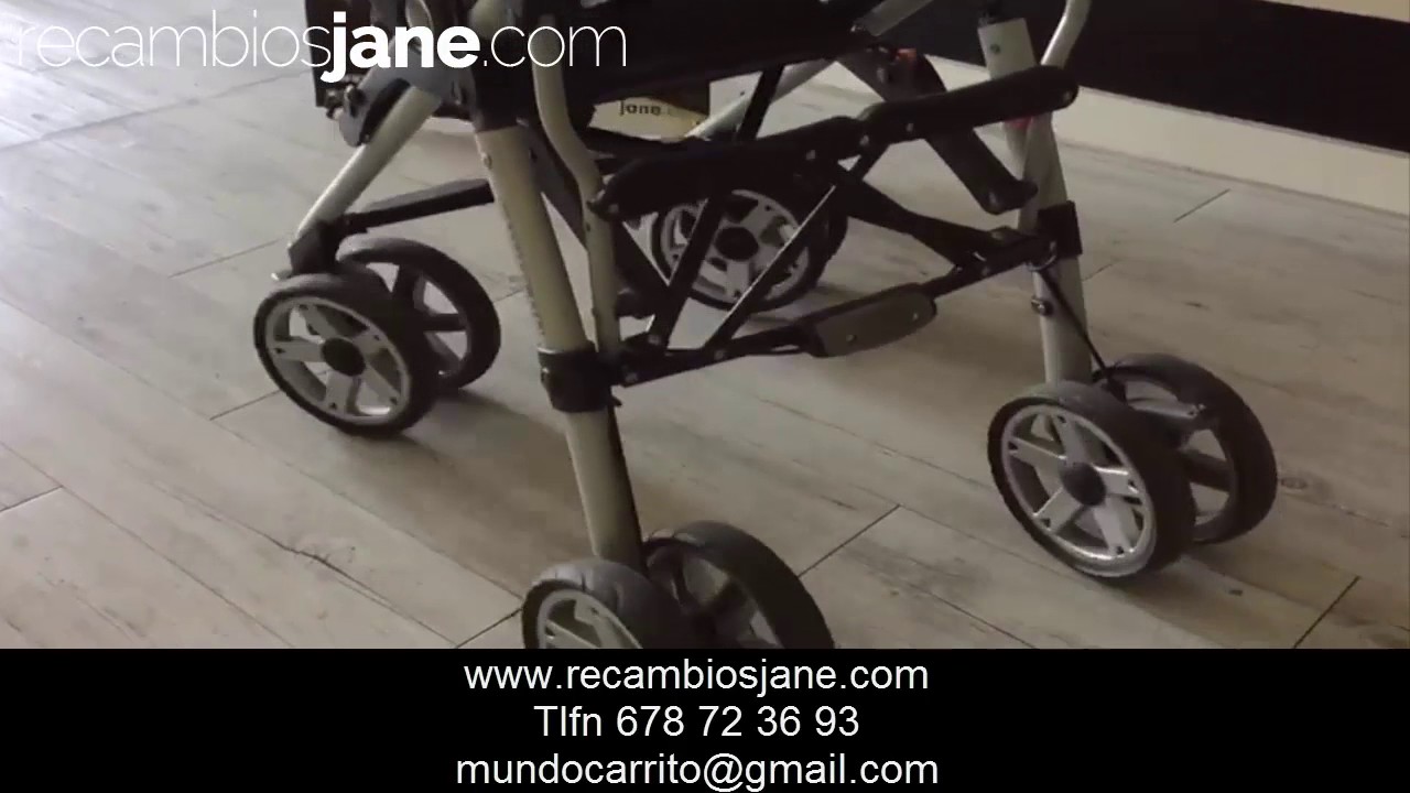 Reparacion cambio de ruedas cochecito jane carrera pro - YouTube