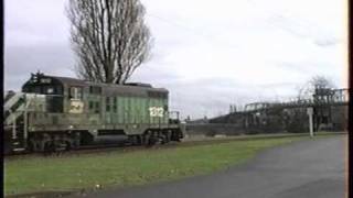 BN GP-9 1812 at Hoquiam WA Fall 1996