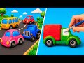 Color and Play with Vehicles 🚗🚜 Cars, Bus and More