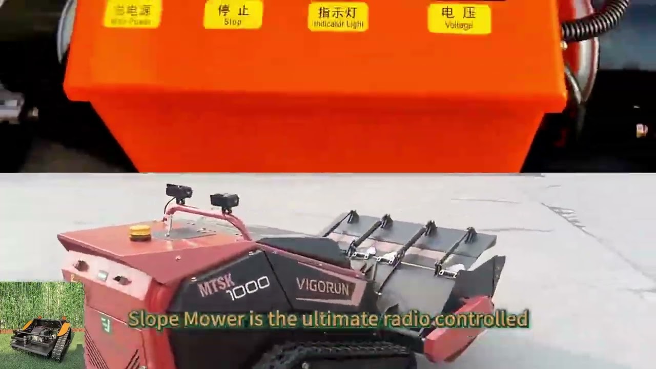 Vigorun VTLM800 wireless radio control track-mounted tank lawnmower for sale made by Vigorun Tech