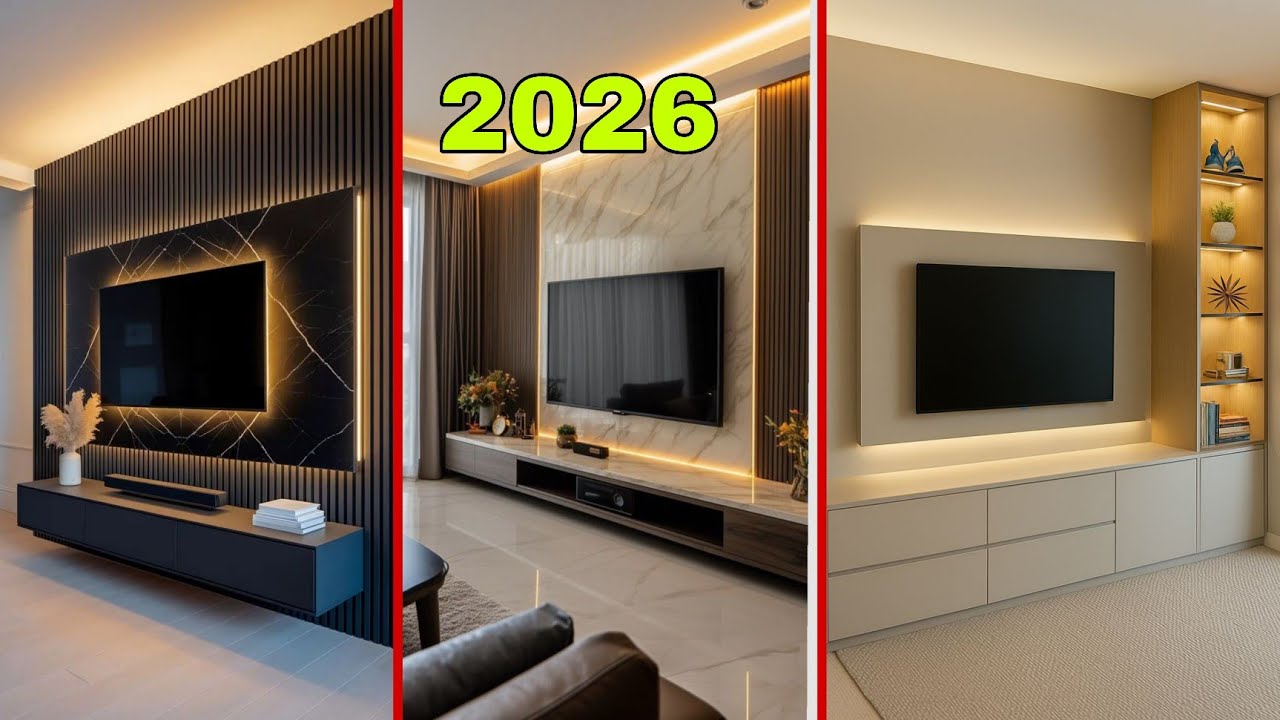 Living Room Tv cabinet wall Design Ideas 2026 latest modern TV Unit Interior designer 
