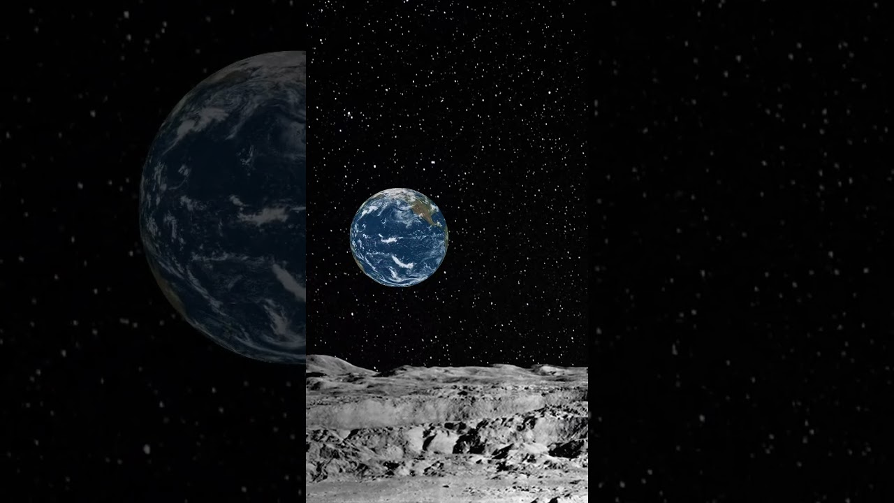 Earth Rising Above the Lunar Surface  