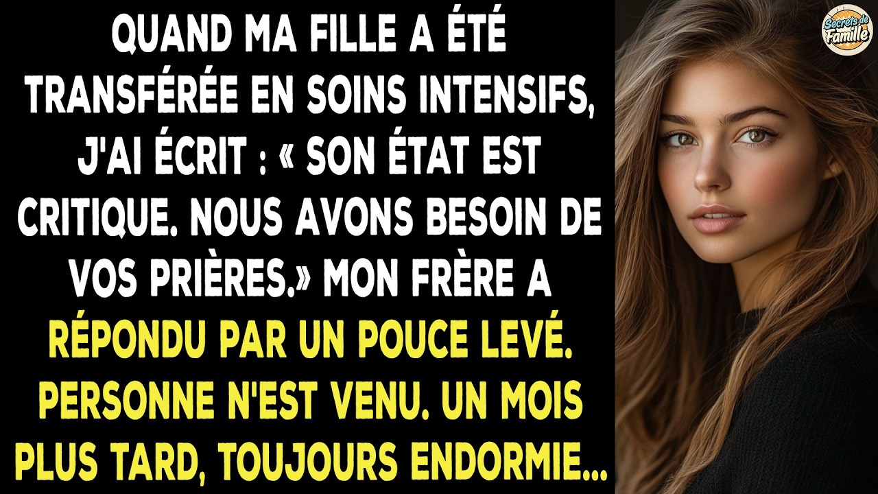 Lorsque Ma Fille A Été Transférée En Soins Intensifs, J'ai Écrit : « Son État Est Critique. »