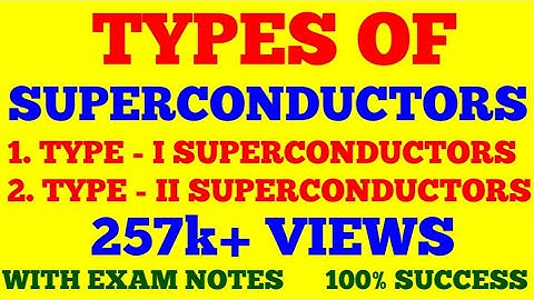 TYPES OF SUPERCONDUCTORS || TYPE- I & TYPE - II SUPERCONDUCTORS || WITH EXAM NOTES ||