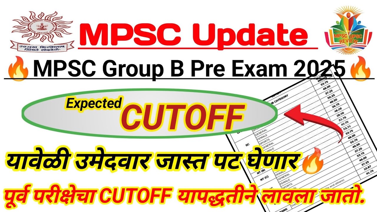 Mpsc Group B Pre 2025 Expected Cutoff | यावेळी जास्त पट उमेदवार घेतले जाणार | निकाल लावण्याची पद्धत