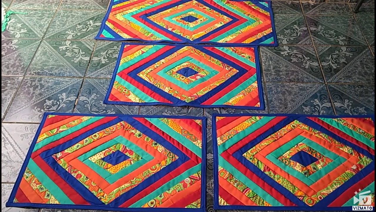 ♦️🙋 ENSINANDO TAPETE DE TIRAS NO FORMATO DE ♦️ LOSANGO ♦️inf.descrição do vídeo 📽️