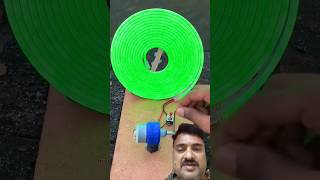 गियर मोटर की मदद से नियॉन लाइट ऑन | Amazing Energy Project 🔥#energy #shortfeed #experiment