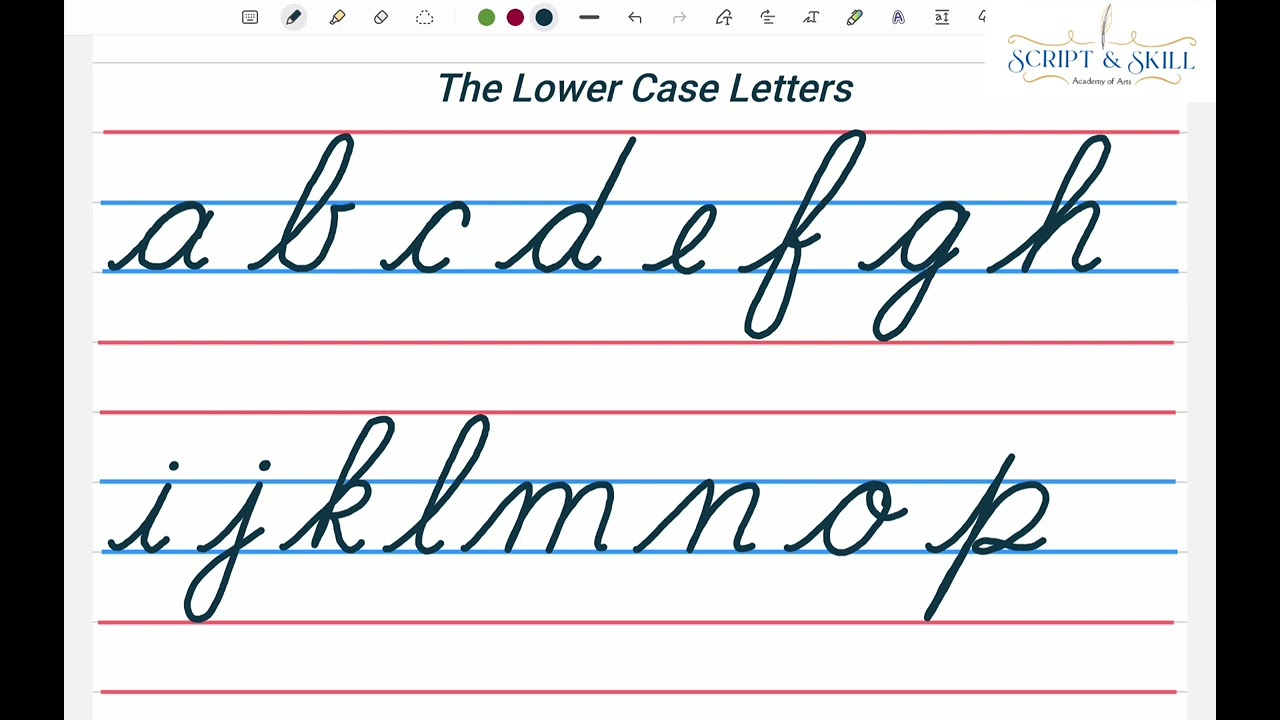The Lowercase Cursive Alphabet
