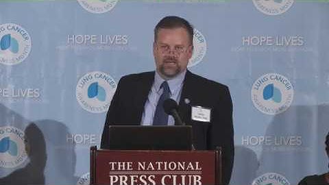 Jamie Studts, PhD, speaks at National Press Club in Washington DC about lung cancer
