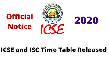 ICSE & ISC 2020 Official Time table||Routine