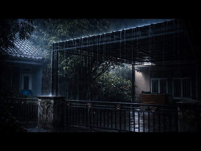 The sound of heavy rain non-stop Immediately calms the brain Sleeps more soundly.