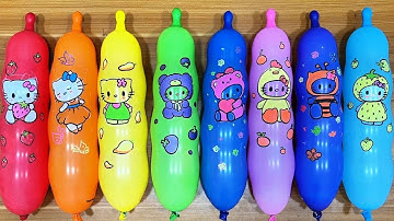 Balloon Characters Slime Mixing | Clear, Glossy & Clay ASMR #130