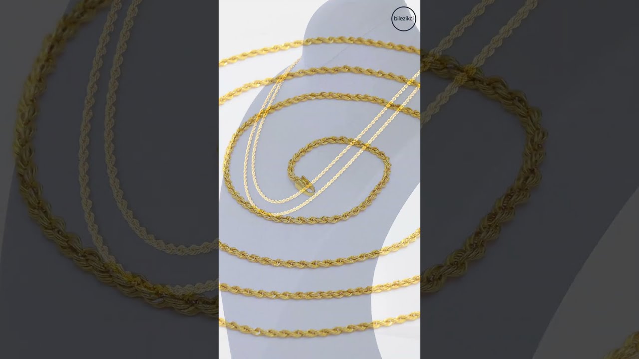 Metrelik Halat Burma Altın Zincir Kolye