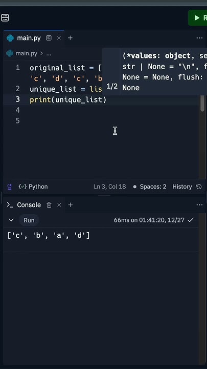 Python remove duplicate items #programming #python #coding - YouTube