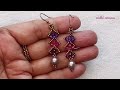 ⚜️Long Earrings with Bicone Crystals/Mystical Chevron/Pendientes/How to make Beaded Jewelry/Tutorial