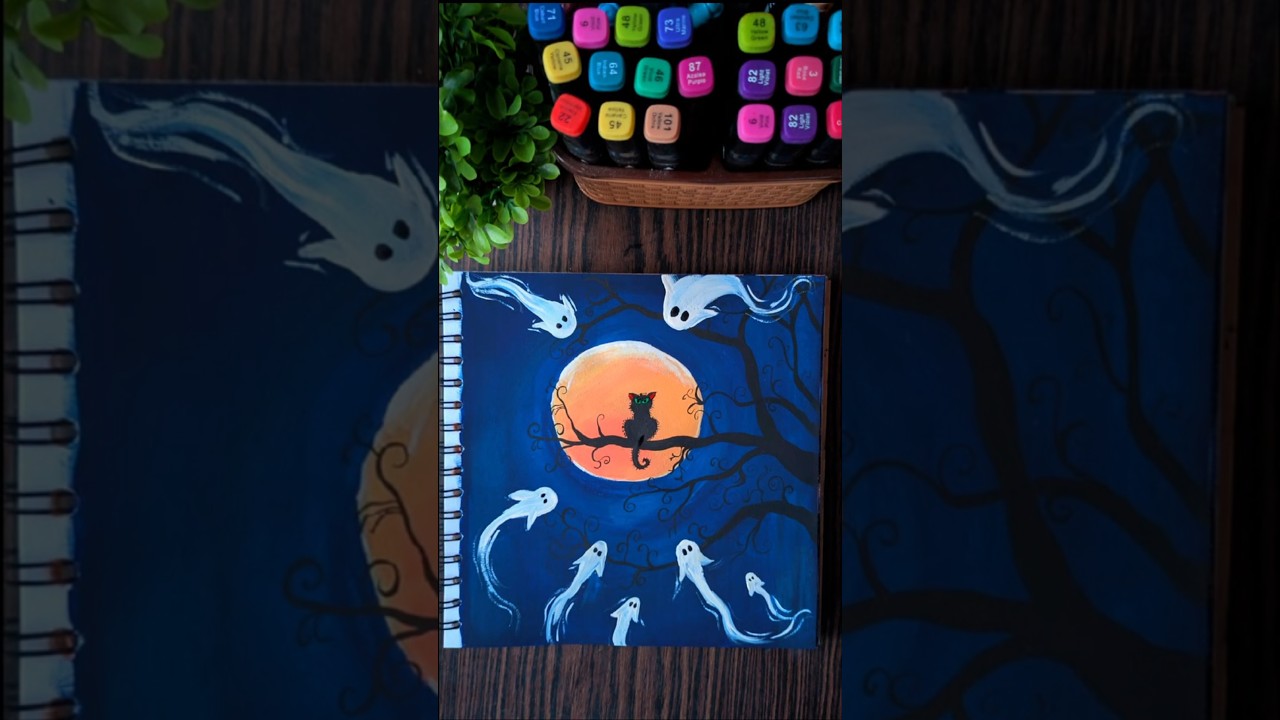 Day 15 | 31 Days of Halloween Drawing Challenge 🎃👻 | Spooky Night with spirits| 