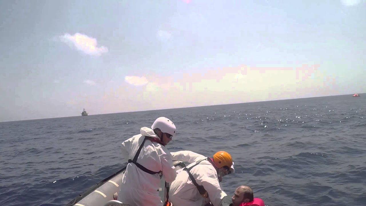 MSF Rescuers Pull People Out of Mediterranean Sea