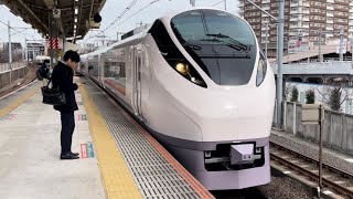 【なんとMH有り！ジョイント音最高！！】E657系ｶﾂK5編成がミュージックホーンを鳴らしながら南千住駅2番線を通過するシーン（2024.1.11.12:00）