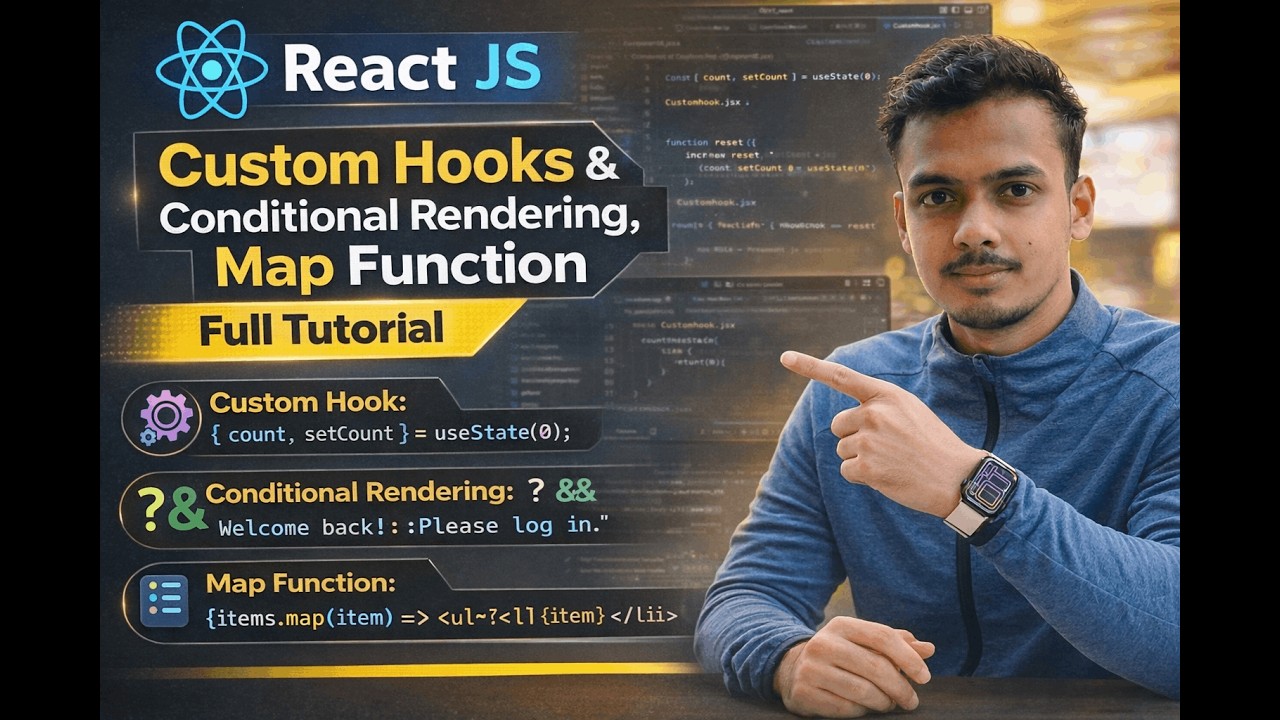 React JS Custom Hook Tutorial | Conditional Rendering & Map Function Explained
