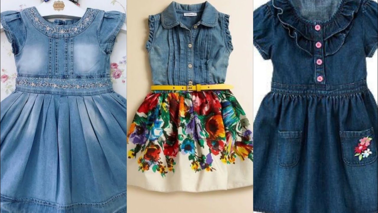 most popular & stylish jeans frocks for baby girls YouTube