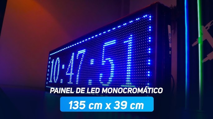 Painel de Led 135cm x 23cm P10 Colorido RGB - Uso Interno