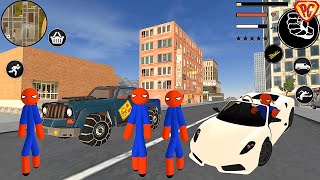 Stickman Spider Rope Hero Gangstar City - Monster Truck New Update screenshot 3