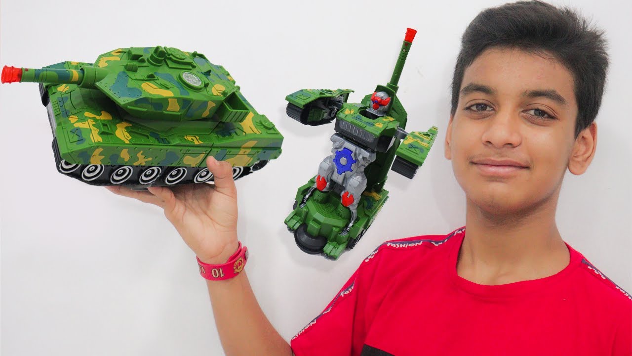 Military Army Tank to Robot Deformed Combat Tank Toy | 2 In 1 Toy For Kids Convert Tank Into Robot