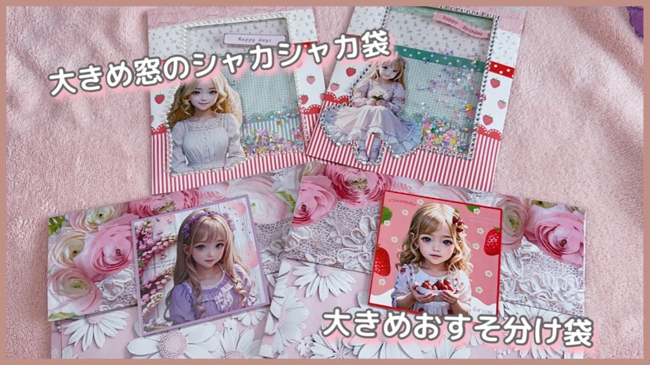 ［リクエスト］2種類の袋の作り方/大きめおすそ分け袋❣️/大きめの窓のシャカシャカシャカ❣️